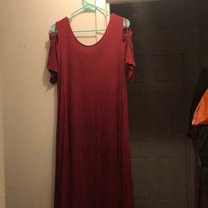 Forever 21 maroon open back dress